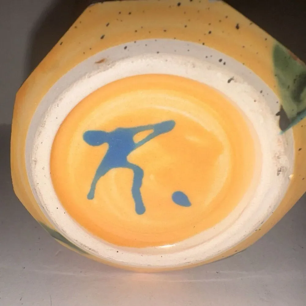 Michael Kifer? Studio Art Pottery Vase & Bowl Signed Abstract Modern Pair Folk